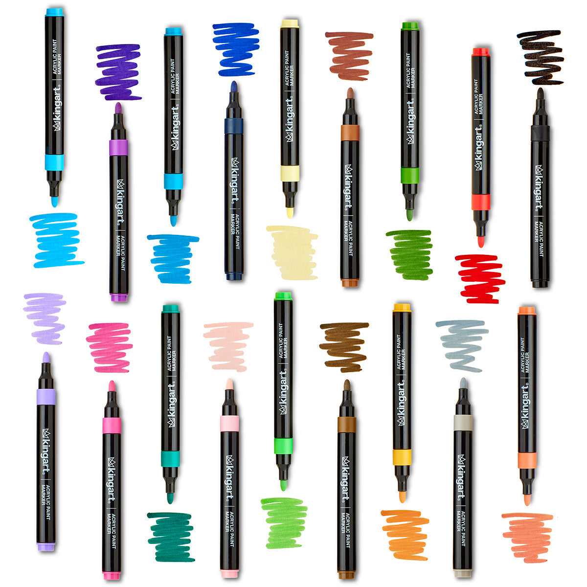 Acrylic Paint Markers Variety Set – 48 Colors, 2mm Bullet Tip, Water-Based, Multi-Surface