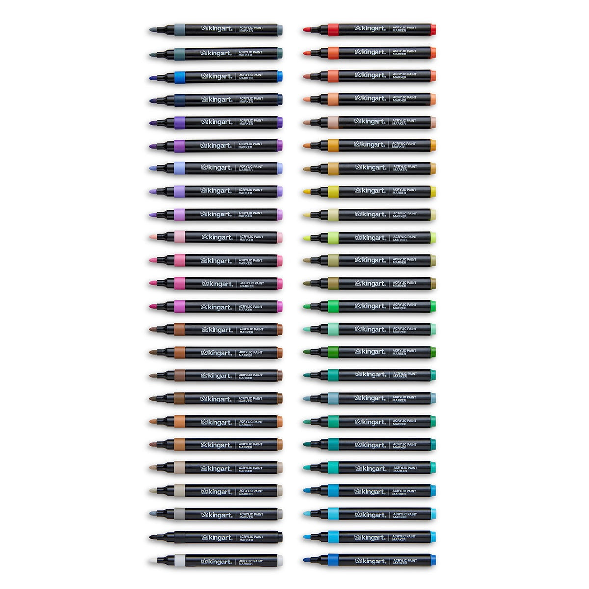 Acrylic Paint Markers Variety Set – 48 Colors, 2mm Bullet Tip, Water-Based, Multi-Surface