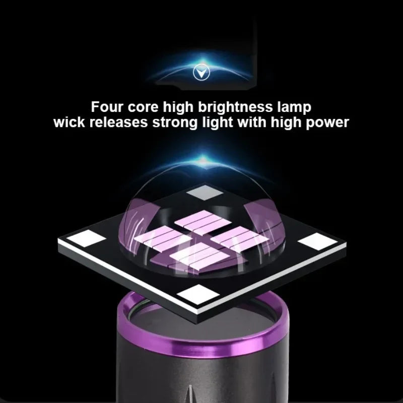 365nm UV Flashlight USB Rechargeable 26650 Battery Waterproof Purple Light Pet Urine & Stain Detector